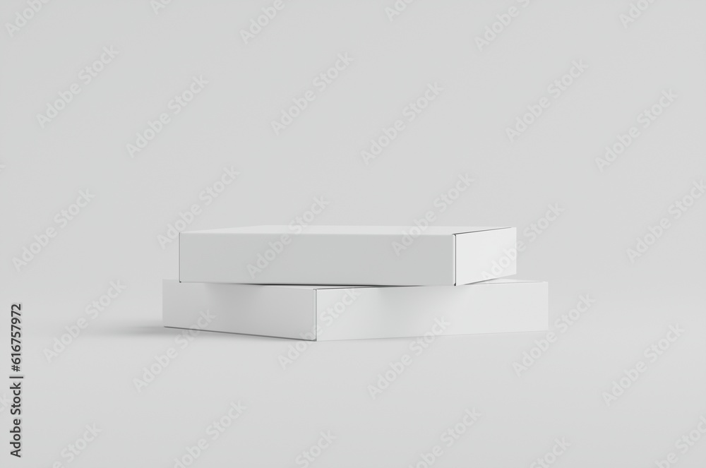 White Box,Cardboard Box Mockup 3D Illustration