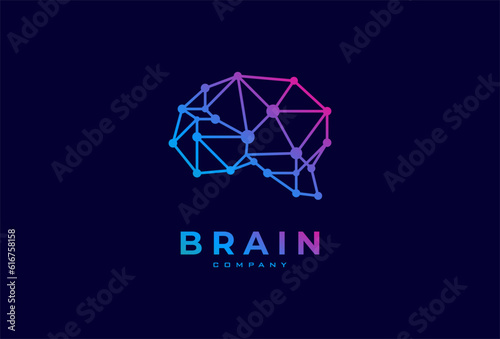 Brain Logo, modern brain logo style, usable for technology and company logos, vector illustration