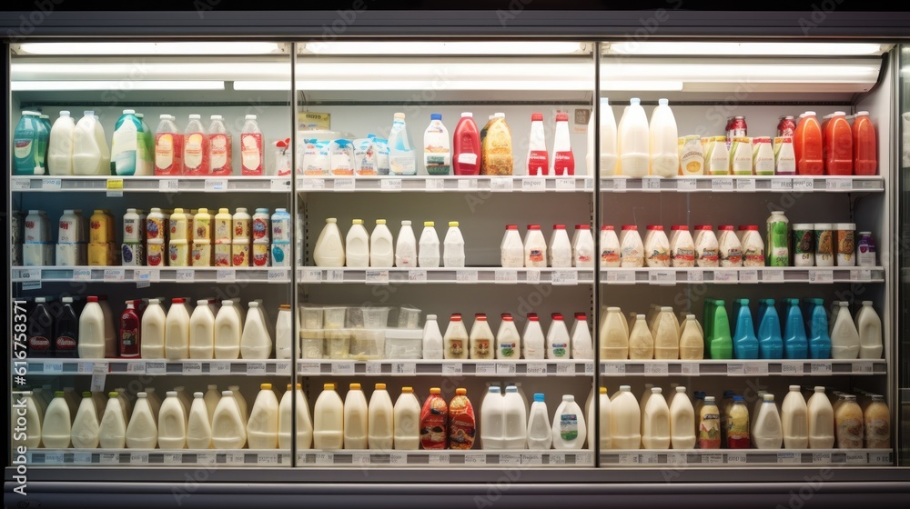 Milk in a grocery store - food photography