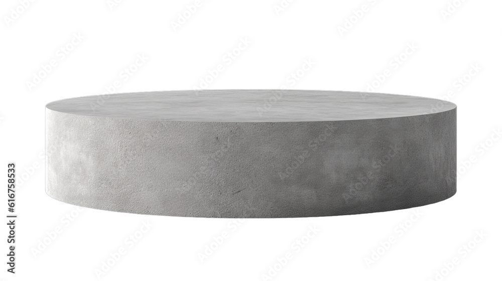 Empty simple to use, circular grey stone podium for product display mockup, isolated on a transparent background Empty simple to use, circular grey stone podium for product display mockup, isolated on a transparent background