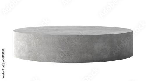 Slika na platnu Empty simple to use, circular grey stone podium for product display mockup, isol