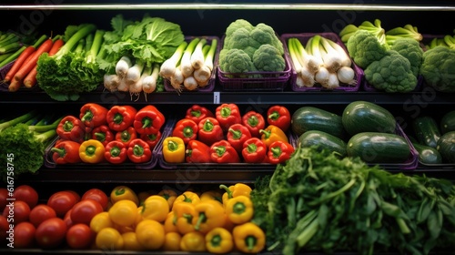 Fresh Vegetables in a grocery store - food photography © 4kclips