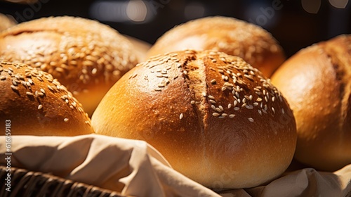 Bread rolls in a grocery store - food photography