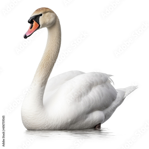 Swan in Water Isolated on Transparent Background - Generative AI
 photo