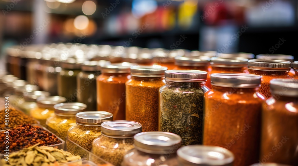Spices in a grocery store - food photography Spices in a grocery store - food photography