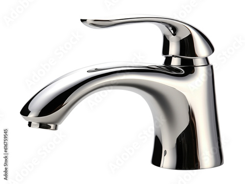 Stainless Steel Faucet Isolated on Transparent Background - Generative AI 