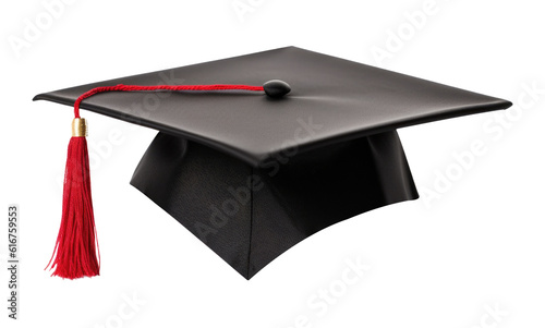 Graduate Hat Mortarboard Isolated on Transparent Background - Generative AI
 photo