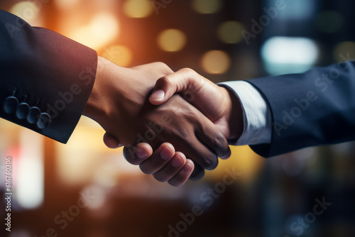 Generative AI - Businessmen making handshake with partner