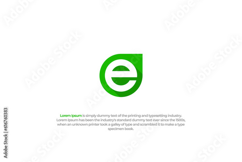 logo letter e leaf green nature echo