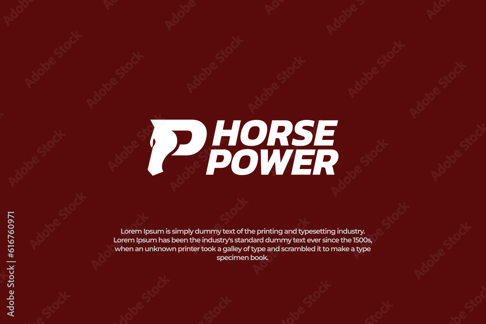 logo horse power letter p head logo horse power letter p head