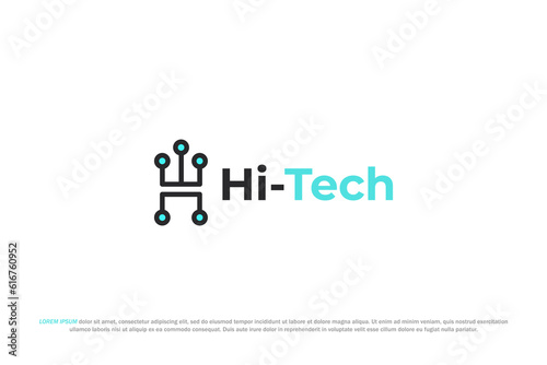 logo letter h tech digital
