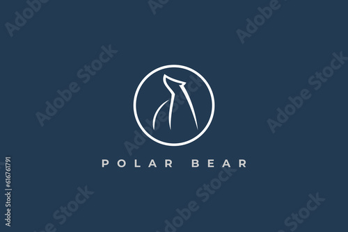 logo polar bear circle blue abstract modern