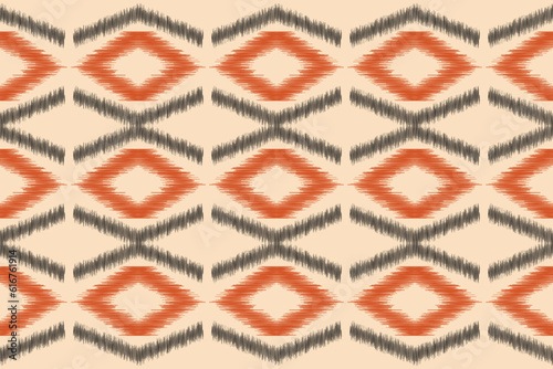 Ethnic Ikat fabric pattern geometric style.African Ikat embroidery Ethnic oriental pattern cream background. Abstract,vector,illustration.Texture,clothing,frame,decoration,carpet,motif.