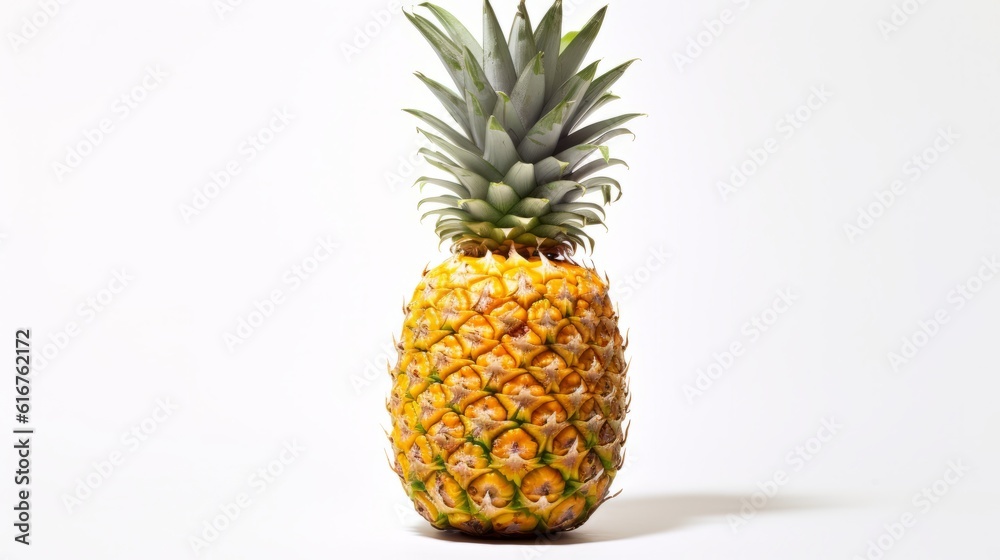 Photo Pineapple white background, Generative ai Photo Pineapple white background, Generative ai