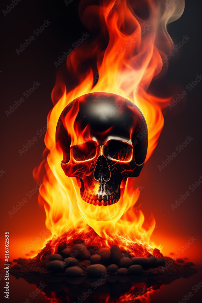 Burning skull ai generated Burning skull ai generated