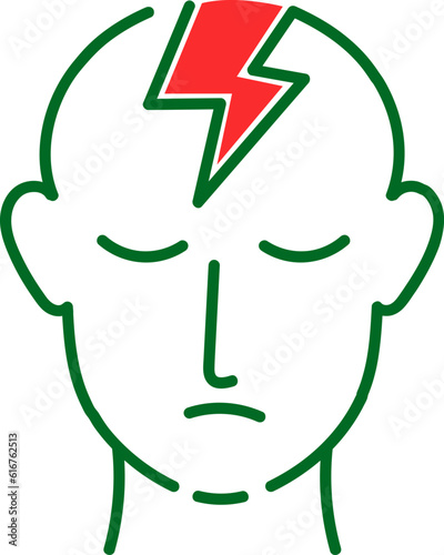 stress bad mental health and brain icon