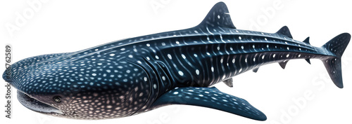 Whale shark isolated on white background as transparent PNG, generative AI animal photo