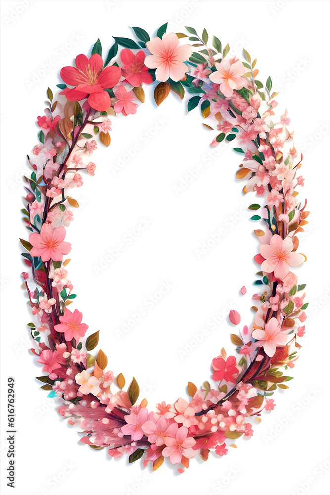 wreath from flowers. ai generated
