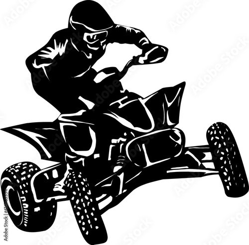 silhouette atv riding sport race