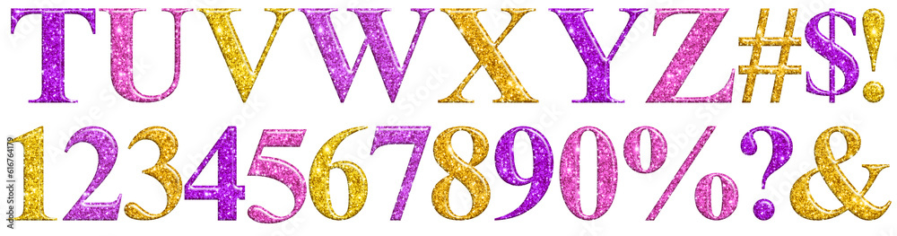 3d font letter glitter sticker t-z, number and others 3d font letter glitter sticker t-z, number and others