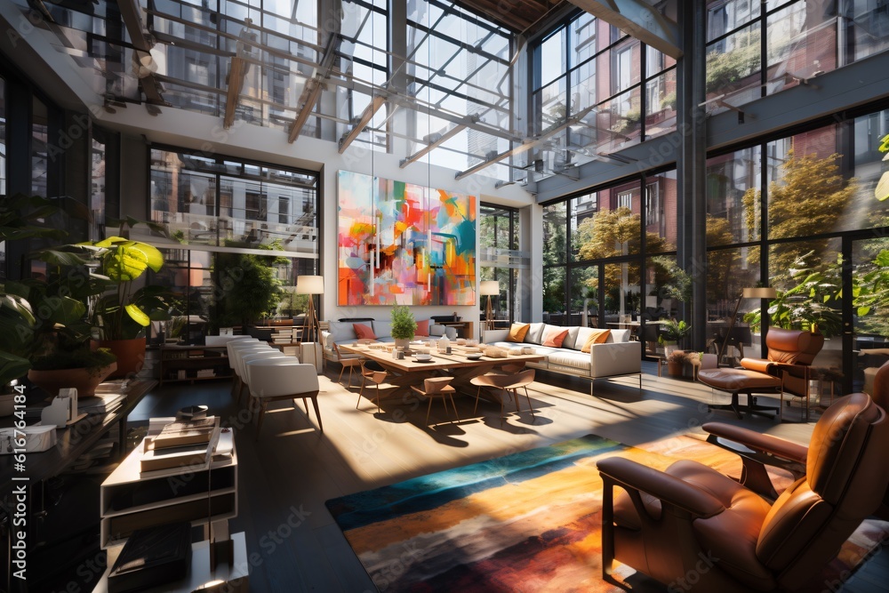 Naklejka premium Corporate offices and meetings spaces