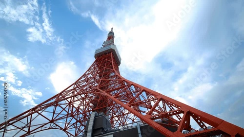Time lapse of Tokyo tower with cloudscape in Minato, Tokyo, Japan.
