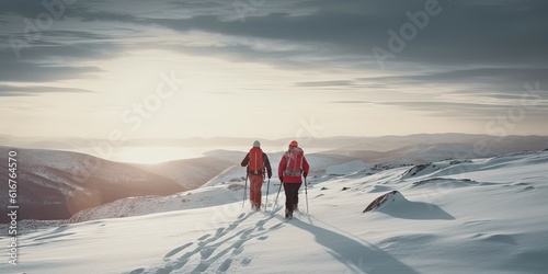 High Altitude Adventure: Majestic Mountain Landscape with Snow Covered Peaks, Perfect for Climbing, Hiking and Winter Sports