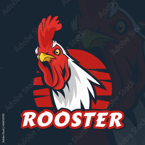 Rooster head mascot logo