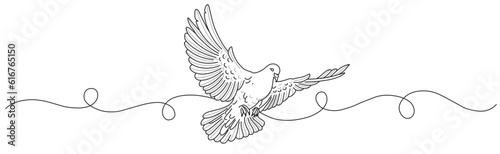 Line art vector illustration of dove