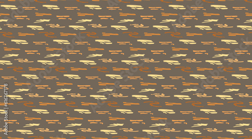 Wavy doodle seamless pattern. Bold ink lines ornament. Hand drawn color rough brush drawing. Smears scribbles grunge style wrapping paper. Vintage textiles fabric 1960 s Vector illustrations