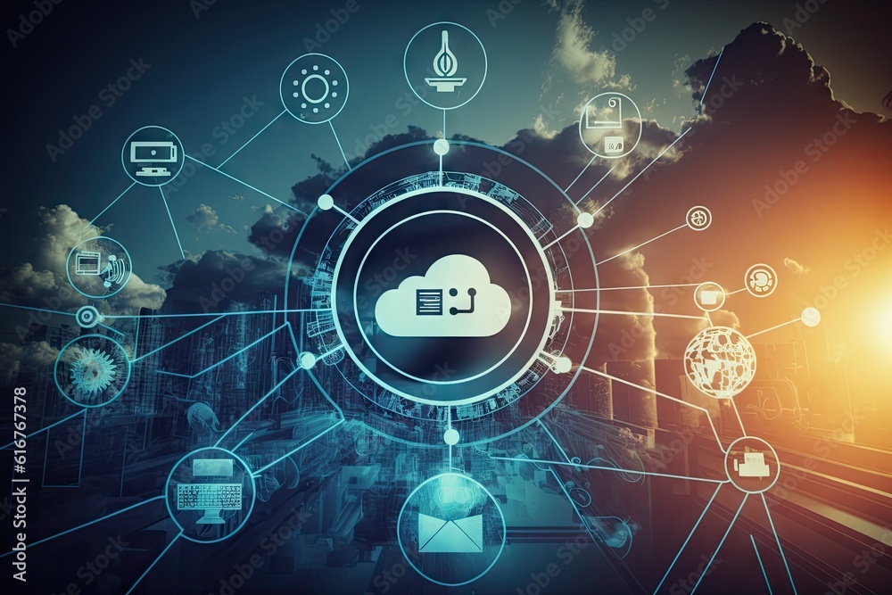 Cloud computing technology and internet of things concept Cloud computing technology and internet of things concept