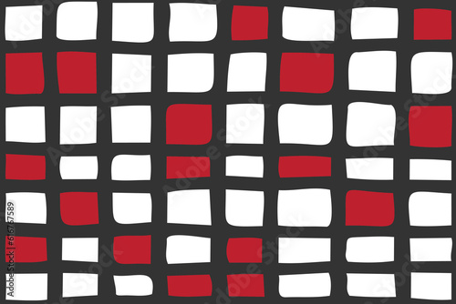 Wavy doodle seamless pattern. Bold ink lines ornament. Hand drawn color rough brush cell drawing. Smears scribbles grunge style wrapping paper. Vintage textiles fabric 1960 s Vector illustrations