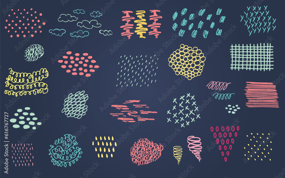 Modern abstract collection Collage minimal design set in trendy pop art style. Hand drawn color ink skrubble with simple geometric forms Star, square, circle, ring, triangle Vector illustration Modern abstract collection Collage minimal design set in trendy pop art style. Hand drawn color ink skrubble with simple geometric forms Star, square, circle, ring, triangle Vector illustration