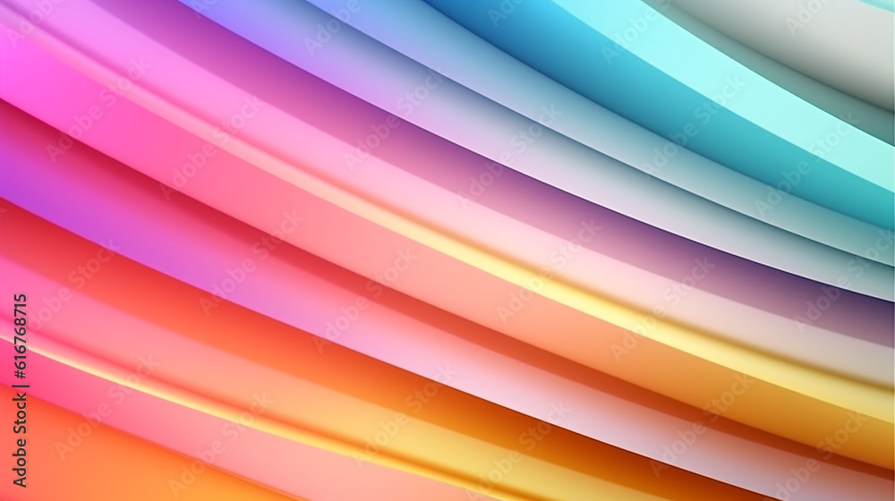 Fototapeta premium Schöner abstrakter futuristischer Hintergrund in leuchtenden welligen Pastell Farben für Webdesign und Drucksachen als Vorlage, ai generativ
