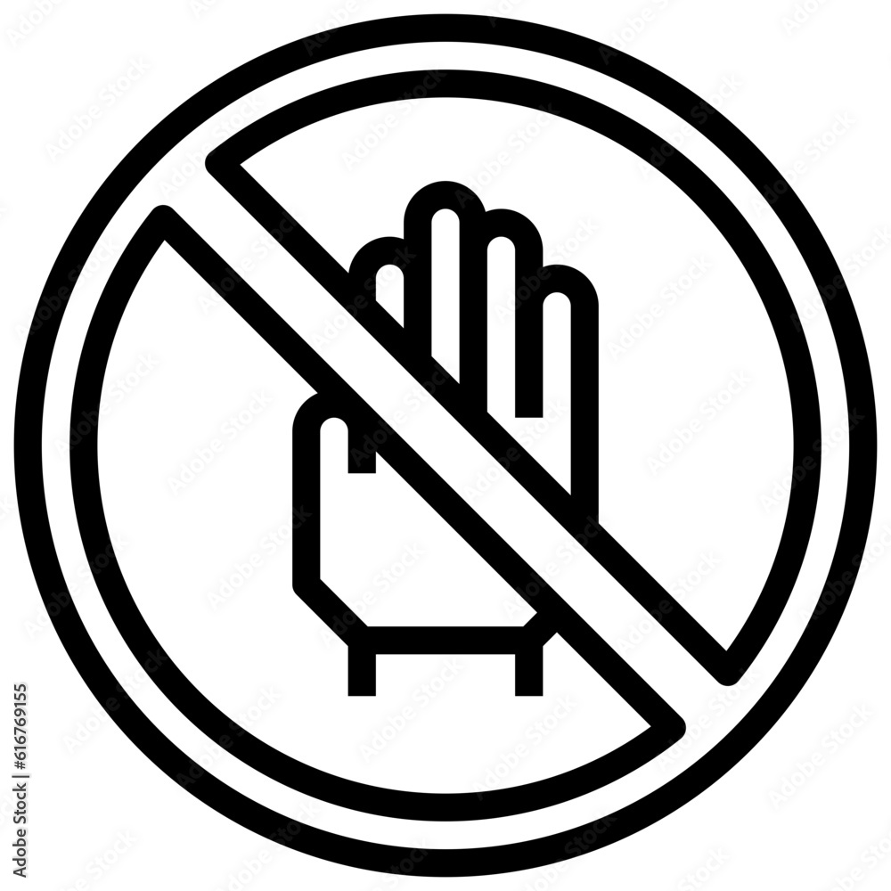 do not touch line icon,linear,outline,graphic,illustration do not touch line icon,linear,outline,graphic,illustration