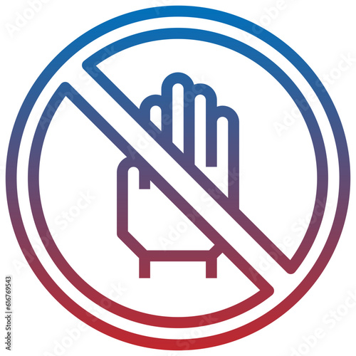 do not touch line icon,linear,outline,graphic,illustration