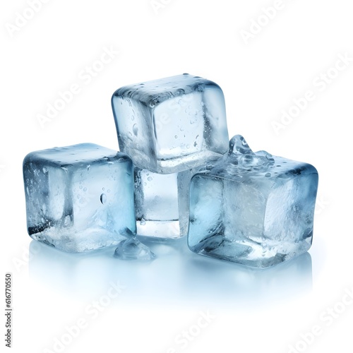 ice cubes isolated on white