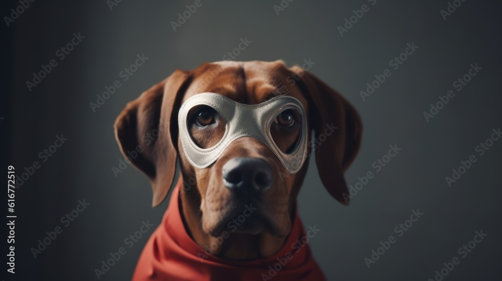 The Brave Bark: Dog in a Hero Mask Defends Justice with Courage The Brave Bark: Dog in a Hero Mask Defends Justice with Courage