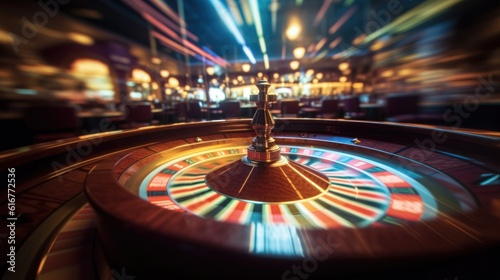 Foto Blurry motion background and spinning roulette