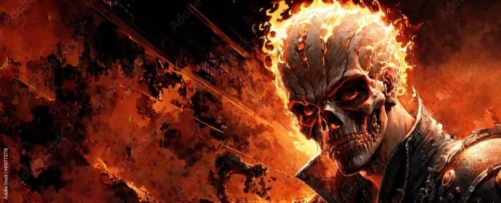 GhostRider Halloween Burning Skull Wallpaper HD