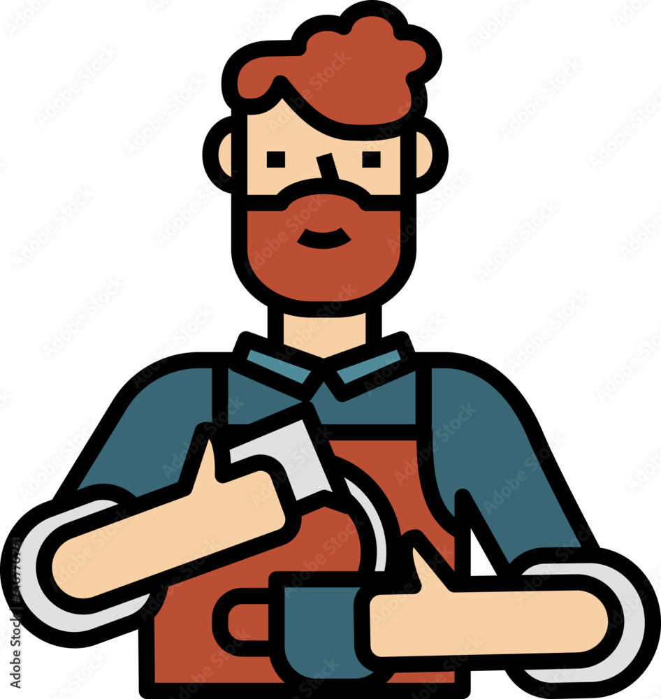 Barista decorative design element for website, presentation, flyer, brochure, printing, application. illustration style Barista decorative design element for website, presentation, flyer, brochure, printing, application. illustration style