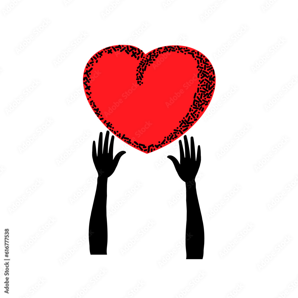 Hands embrace the heart icon Vector illustration Hands embrace the heart icon Vector illustration