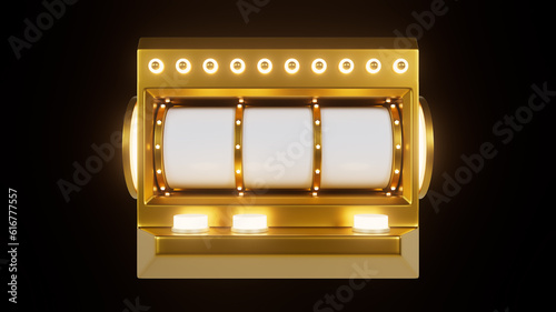 Casino gold slot with glow effect on dark background