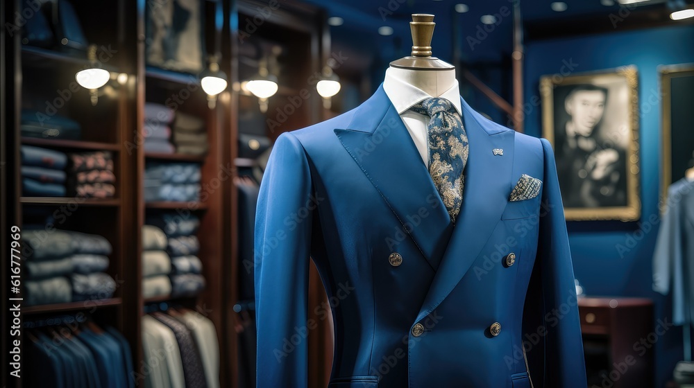 Fototapeta premium Finely tailored men's Suit, Businessman fashion suit, Generative AI