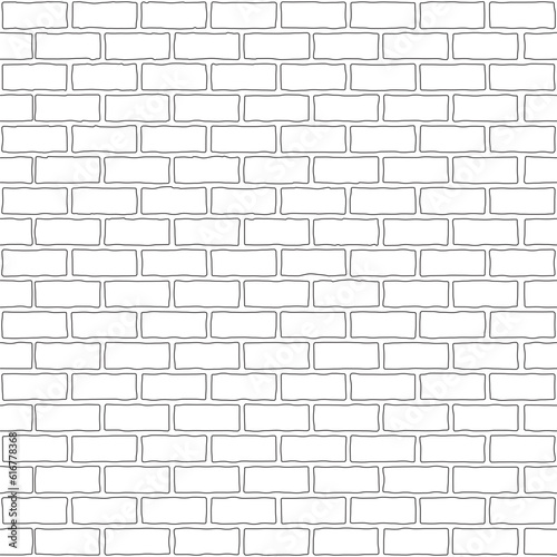 Wallpaper Mural brick wall vector, seamless pattern drawing