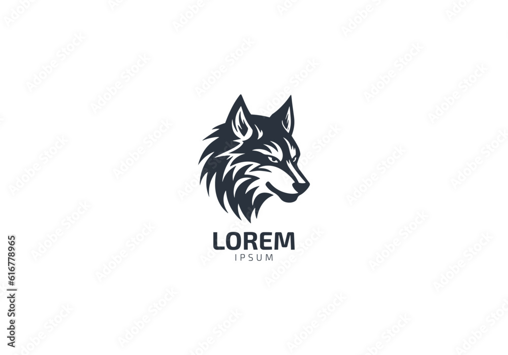 wolf logo design vector symbol graphic fox logo icon creative idea