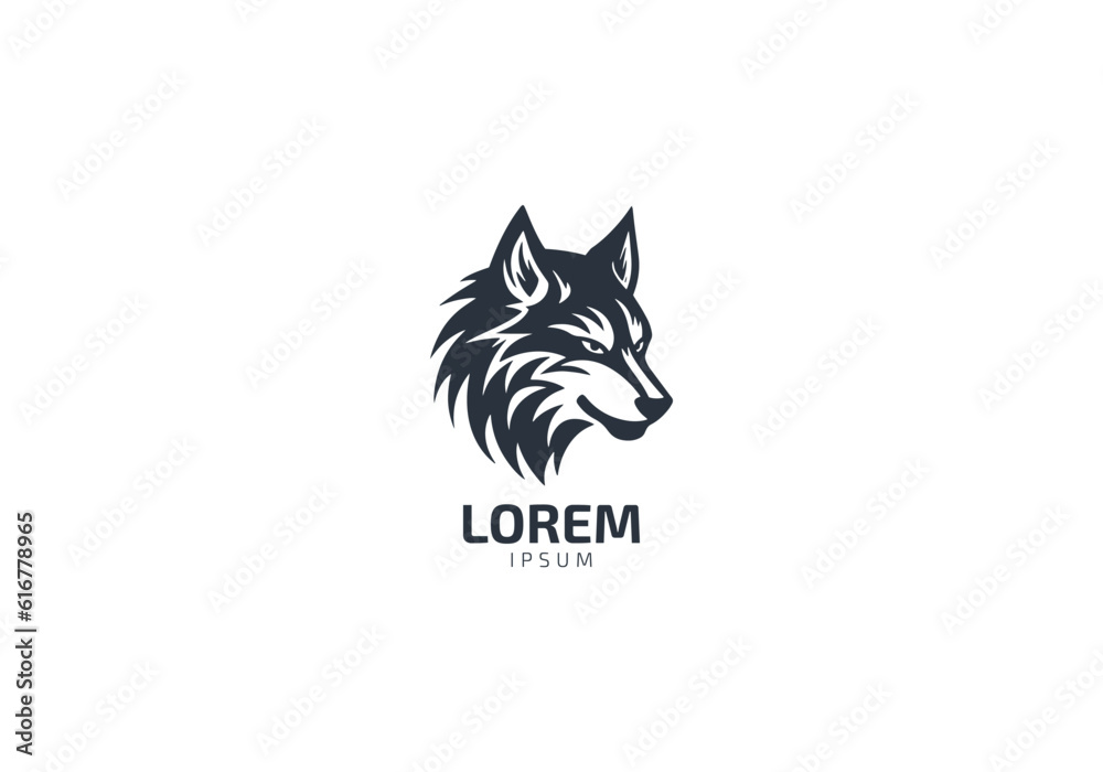 Fototapeta premium wolf logo design vector symbol graphic fox logo icon creative idea
