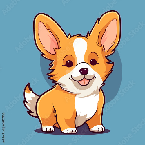 Cute Cartoon Corgi: Adorable Welsh Corgi Illustration for Children, Baby Products, and Dog-Lovers' Designs