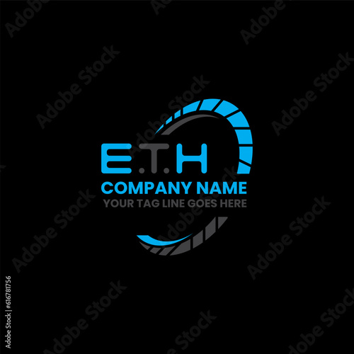ETH letter logo creative design with vector graphic, ETH simple and modern logo. ETH luxurious alphabet design  