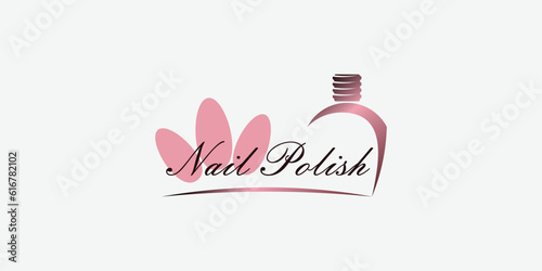 beauty nails polish logo design with modern concept